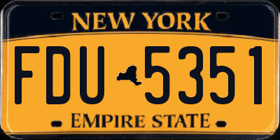 NY license plate FDU5351