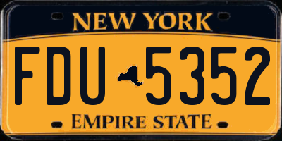 NY license plate FDU5352