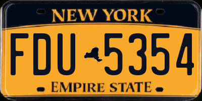 NY license plate FDU5354