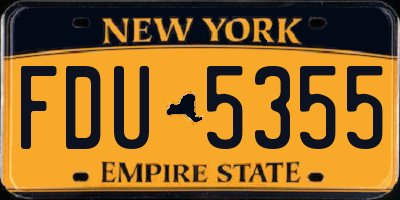 NY license plate FDU5355