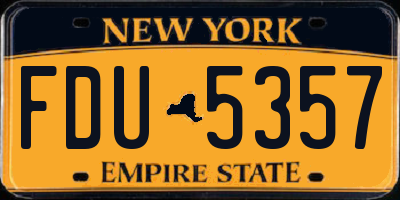 NY license plate FDU5357