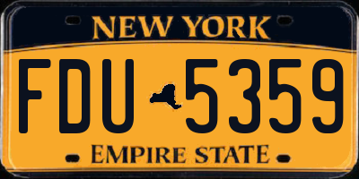 NY license plate FDU5359