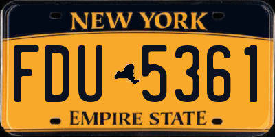 NY license plate FDU5361