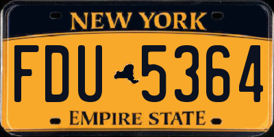 NY license plate FDU5364