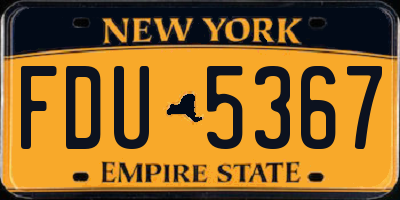 NY license plate FDU5367