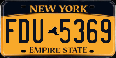 NY license plate FDU5369