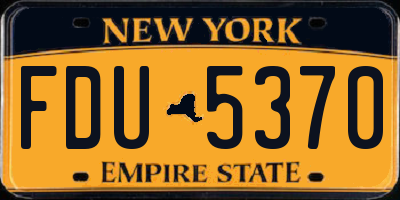 NY license plate FDU5370