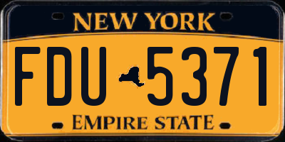 NY license plate FDU5371