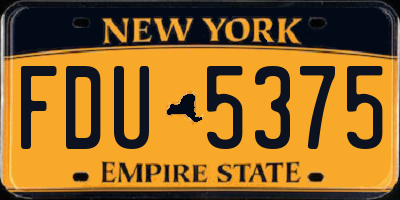 NY license plate FDU5375