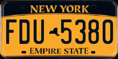 NY license plate FDU5380