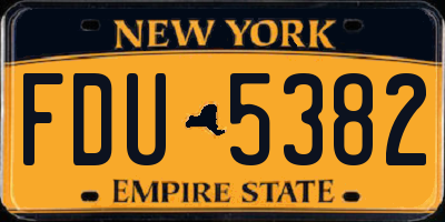 NY license plate FDU5382