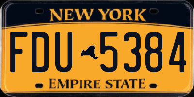 NY license plate FDU5384