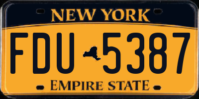 NY license plate FDU5387