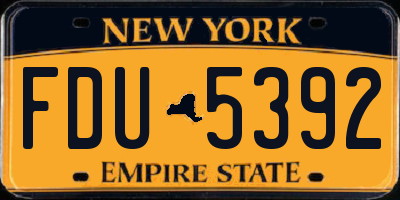 NY license plate FDU5392
