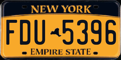 NY license plate FDU5396
