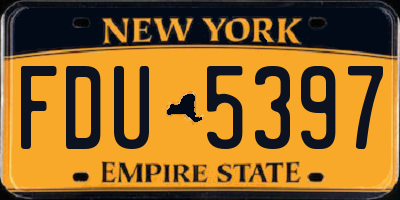 NY license plate FDU5397