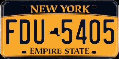 NY license plate FDU5405