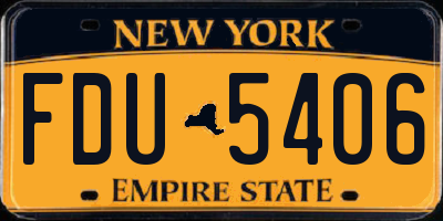 NY license plate FDU5406
