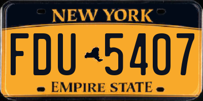 NY license plate FDU5407