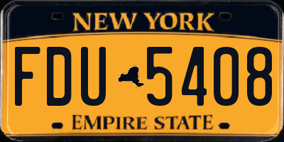 NY license plate FDU5408