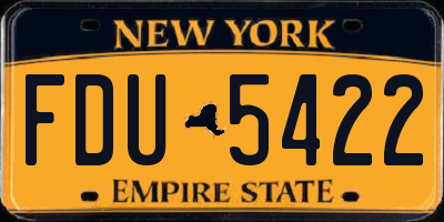NY license plate FDU5422