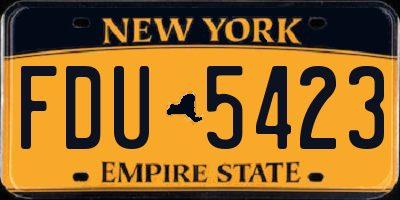 NY license plate FDU5423