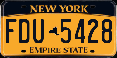 NY license plate FDU5428