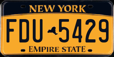 NY license plate FDU5429