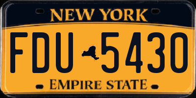 NY license plate FDU5430
