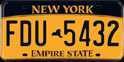 NY license plate FDU5432