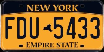 NY license plate FDU5433