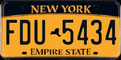 NY license plate FDU5434