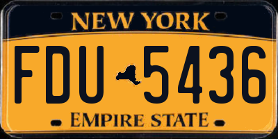 NY license plate FDU5436