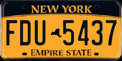 NY license plate FDU5437