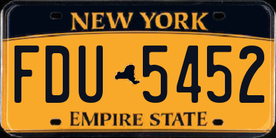 NY license plate FDU5452