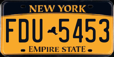 NY license plate FDU5453