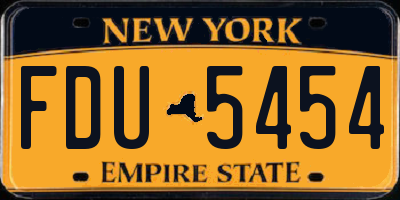 NY license plate FDU5454