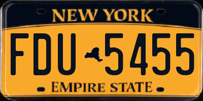NY license plate FDU5455