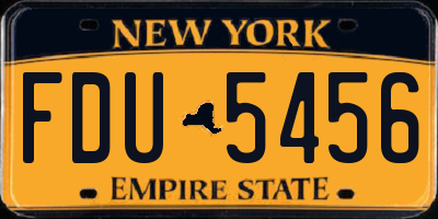 NY license plate FDU5456