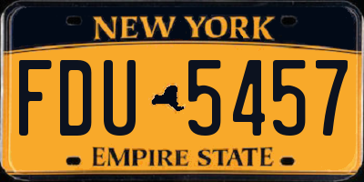NY license plate FDU5457