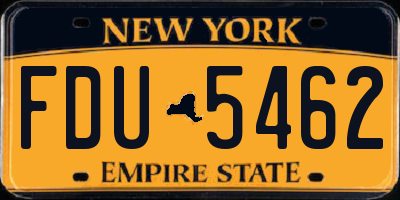 NY license plate FDU5462