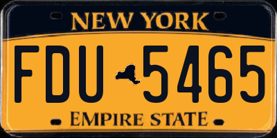 NY license plate FDU5465