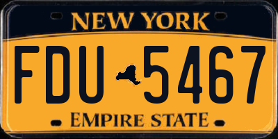 NY license plate FDU5467