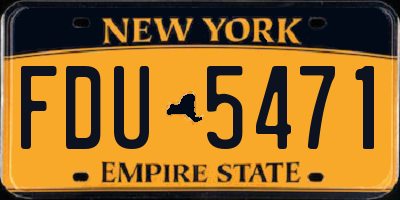 NY license plate FDU5471