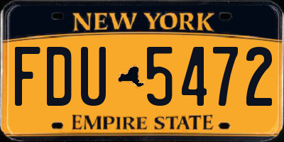 NY license plate FDU5472