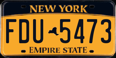 NY license plate FDU5473