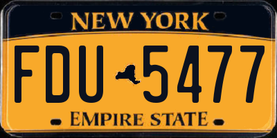 NY license plate FDU5477