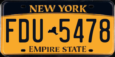 NY license plate FDU5478