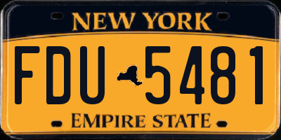 NY license plate FDU5481