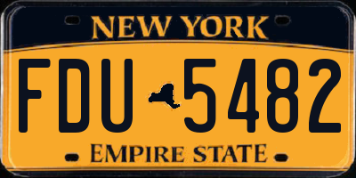 NY license plate FDU5482